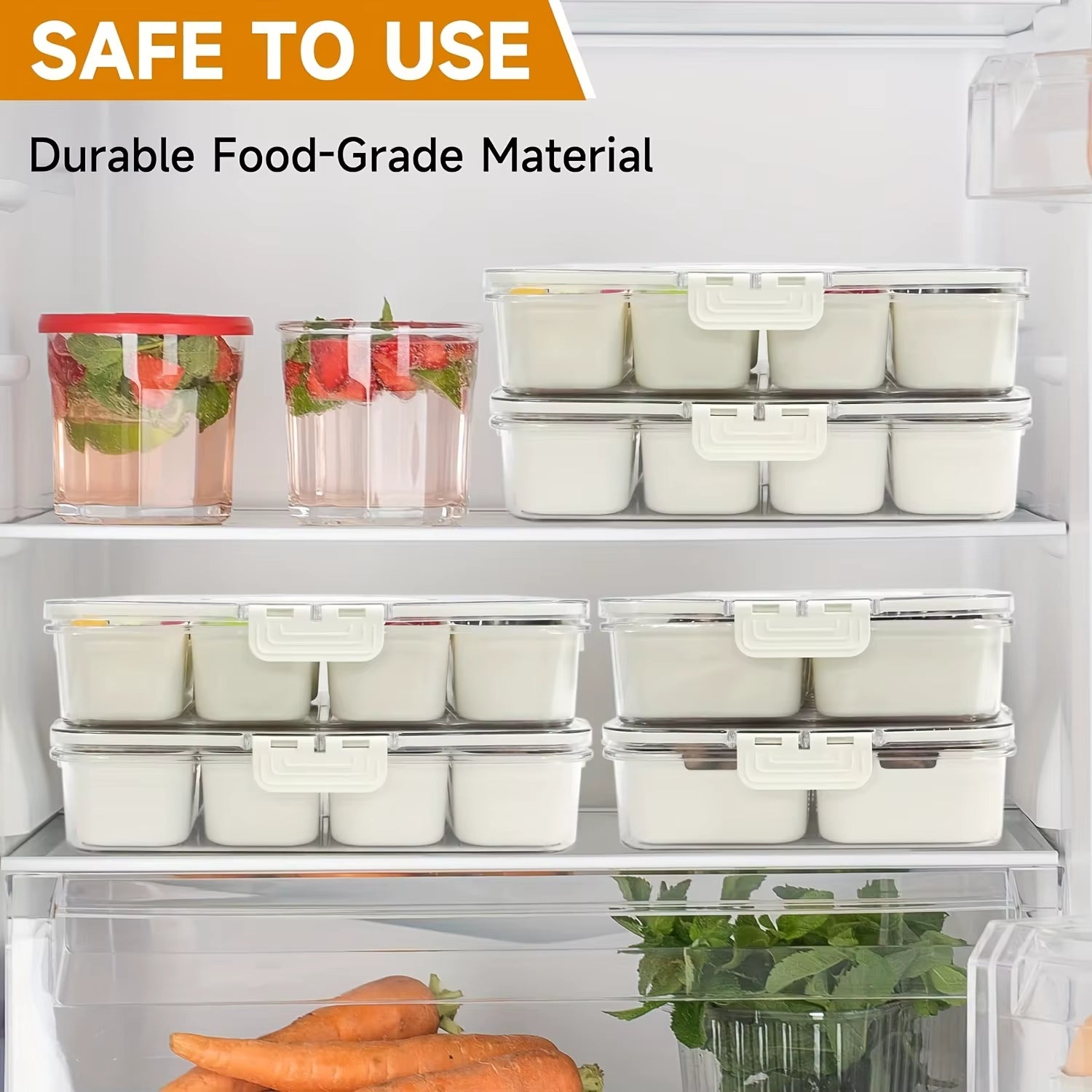 4-Grid/8-Grid Snack Box Container - Portable Travel Charcuterie Board with Lid & Refrigerator Food Storage Organizer