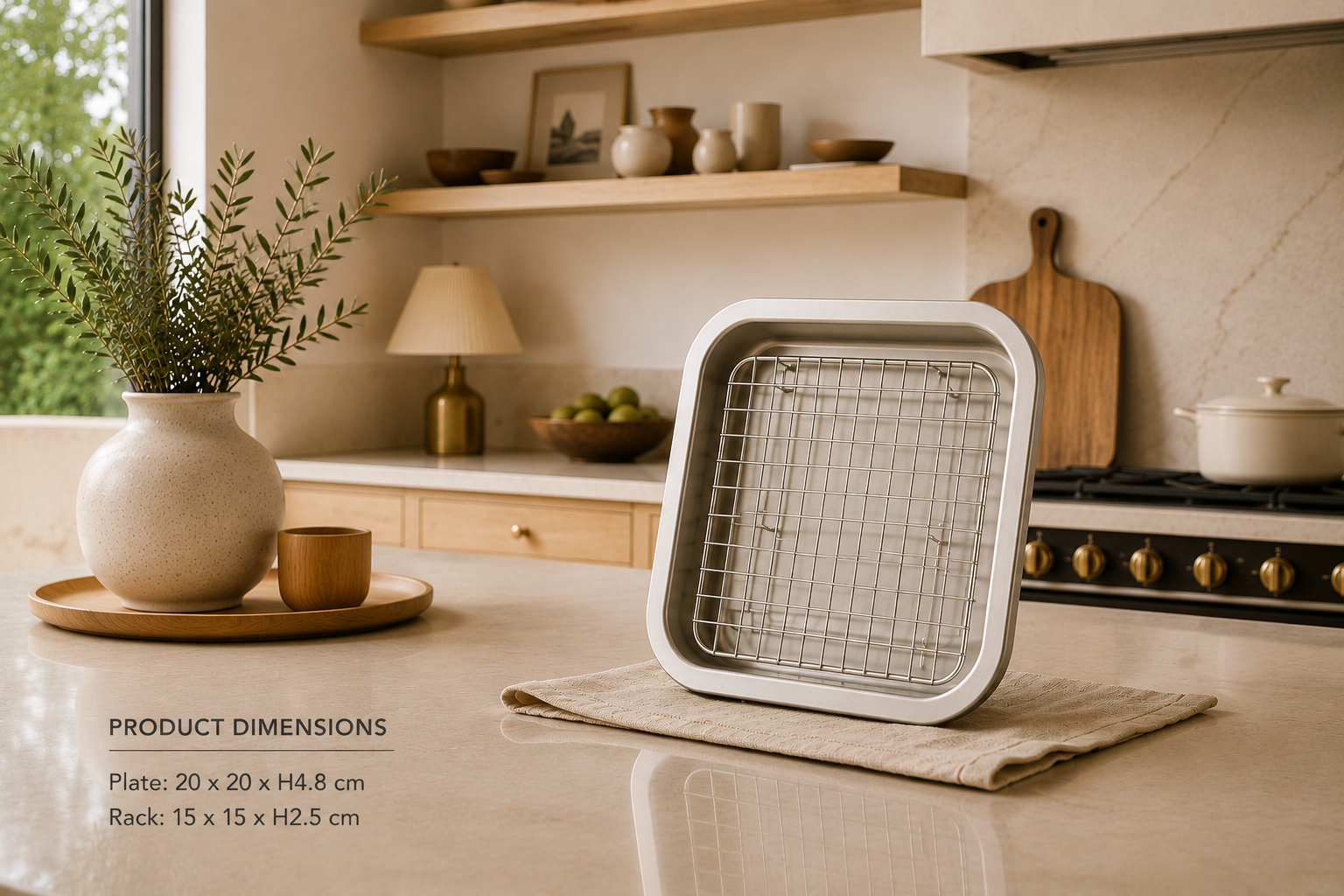 Stainless Steel Baking Tray & Removable Cooling Rack