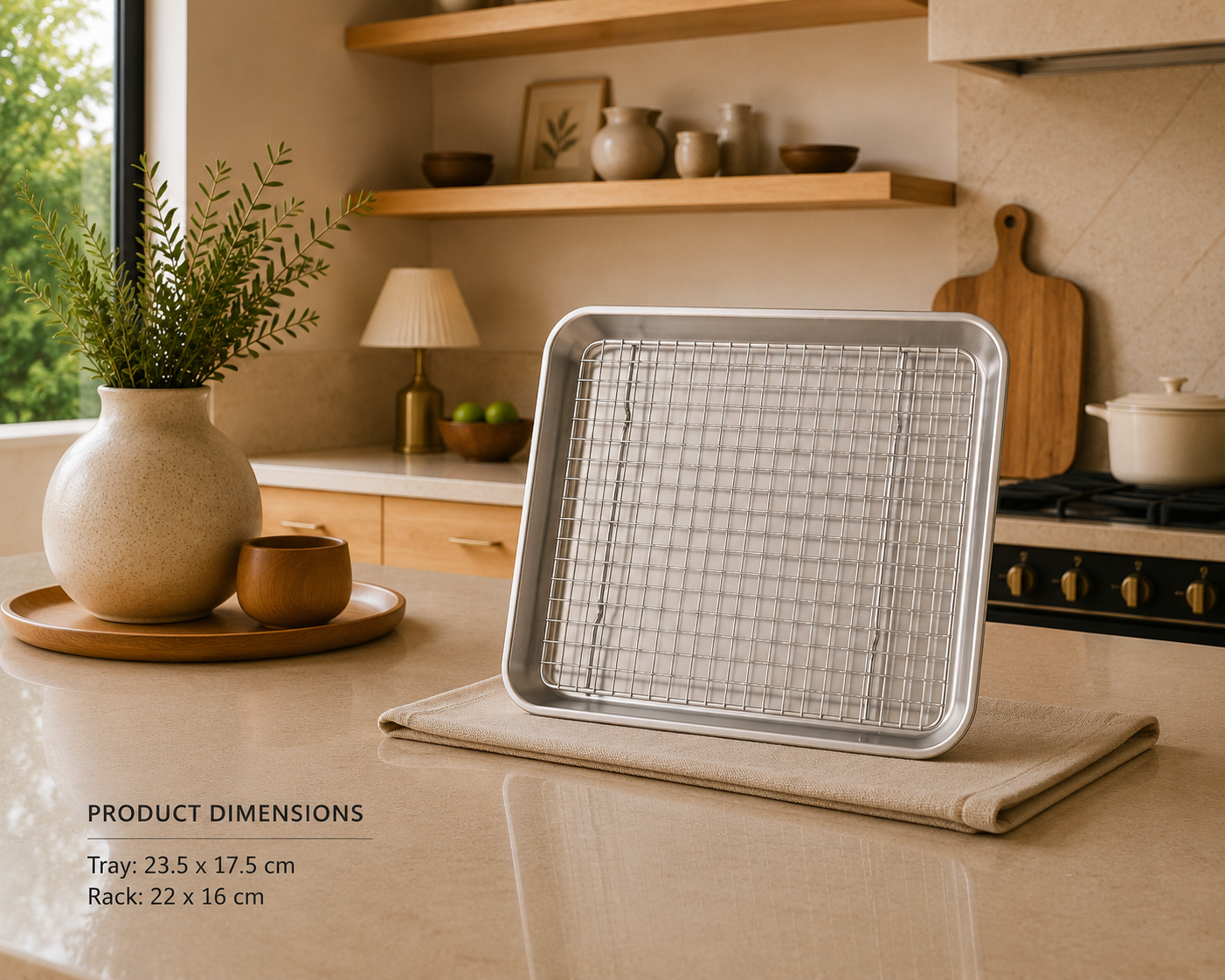 Stainless Steel Baking Tray & Removable Cooling Rack
