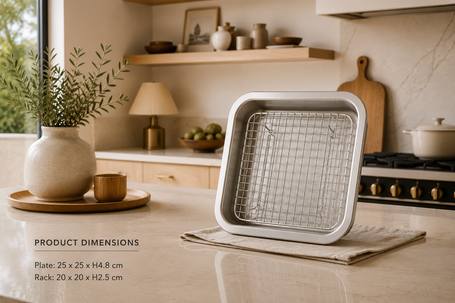 Stainless Steel Baking Tray & Removable Cooling Rack