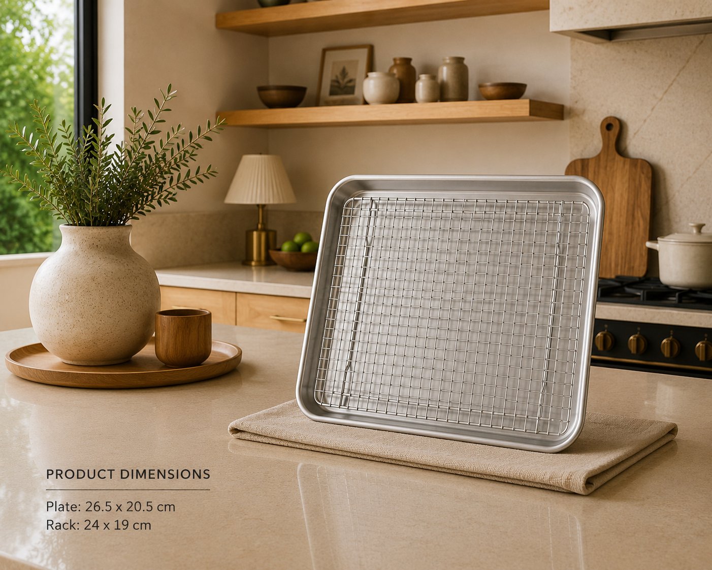 Stainless Steel Baking Tray & Removable Cooling Rack