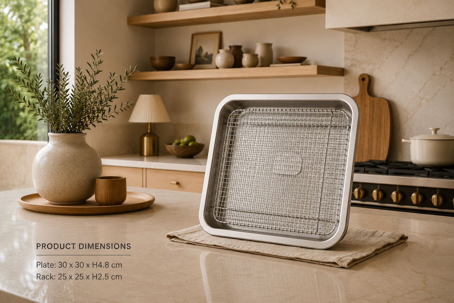 Stainless Steel Baking Tray & Removable Cooling Rack