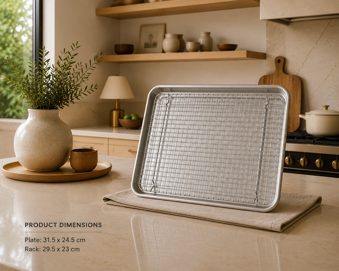 Stainless Steel Baking Tray & Removable Cooling Rack