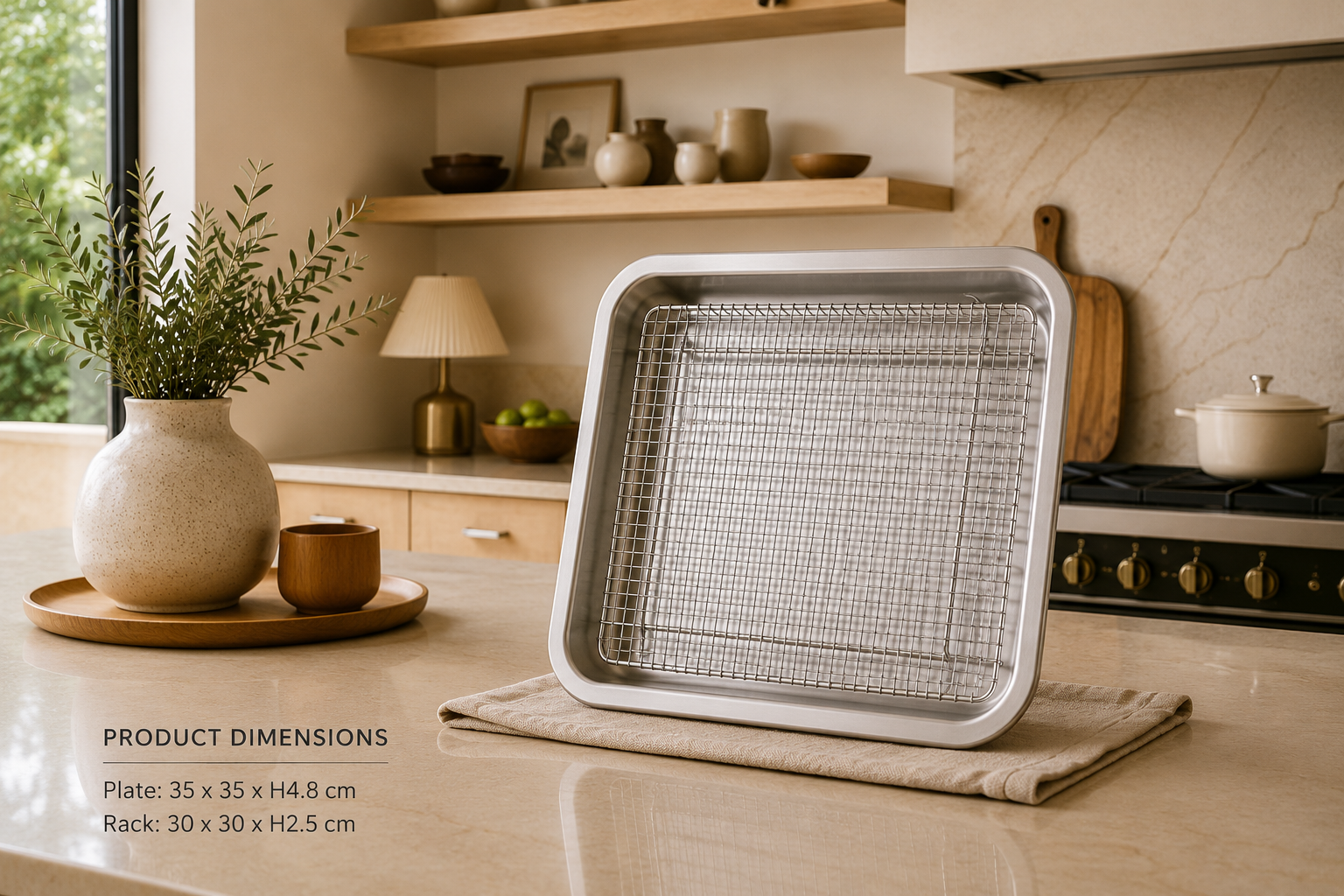 Stainless Steel Baking Tray & Removable Cooling Rack