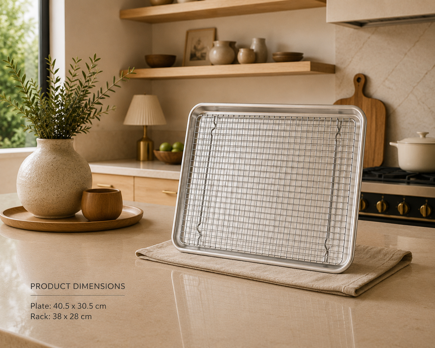 Stainless Steel Baking Tray & Removable Cooling Rack