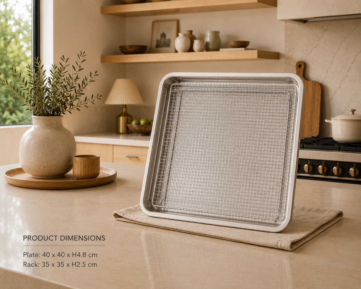 Stainless Steel Baking Tray & Removable Cooling Rack