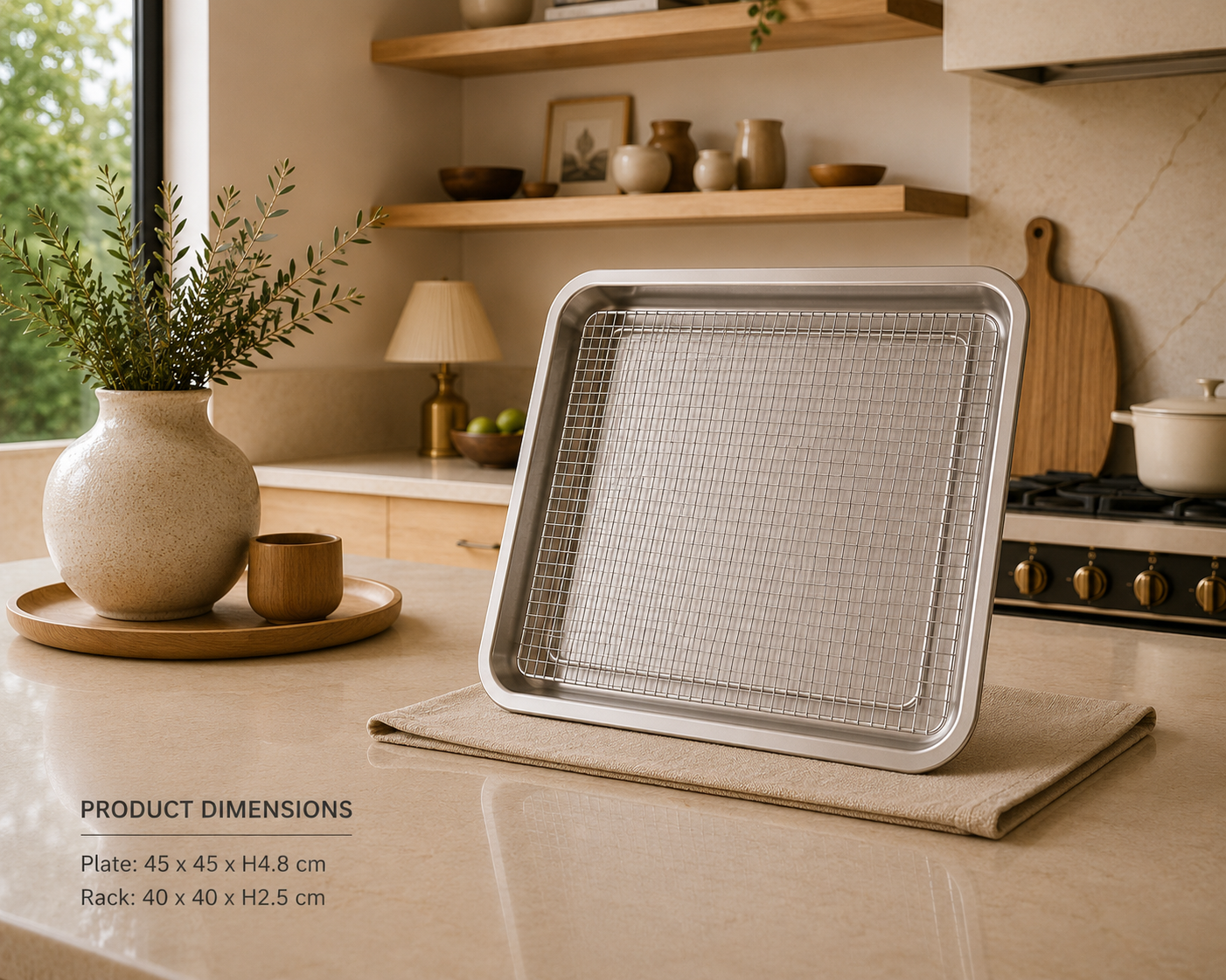 Stainless Steel Baking Tray & Removable Cooling Rack