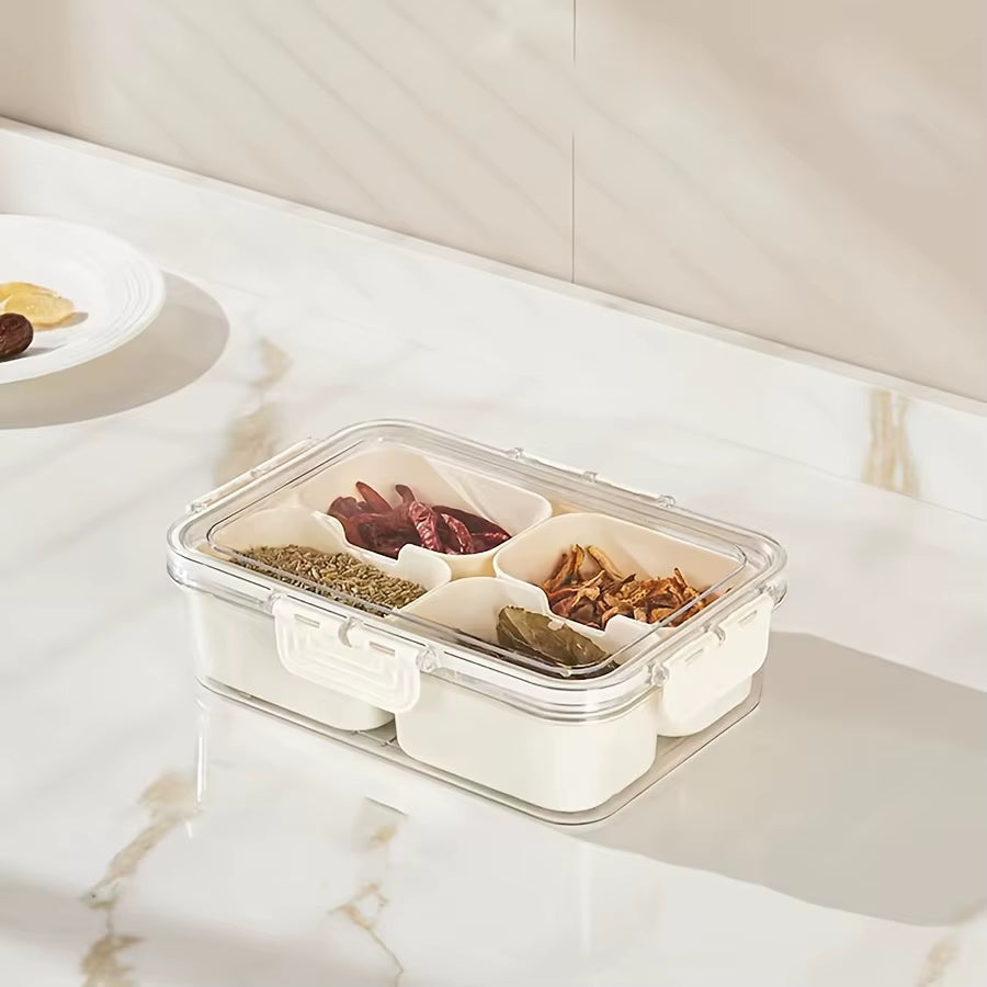 4-Grid/8-Grid Snack Box Container - Portable Travel Charcuterie Board with Lid & Refrigerator Food Storage Organizer