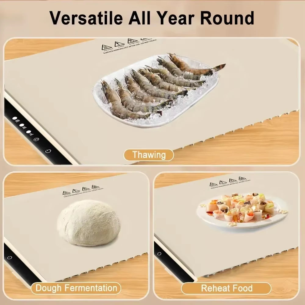 Electric Foldable Food Warmer Tray - Portable Silicone Warming Mat for Food Serving
