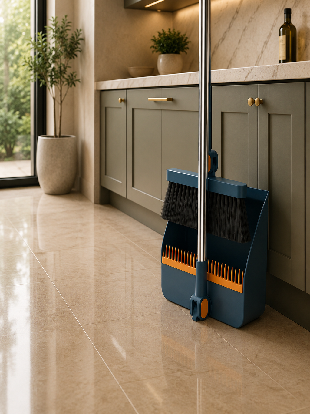 Premium Household Broom and Dustpan Set