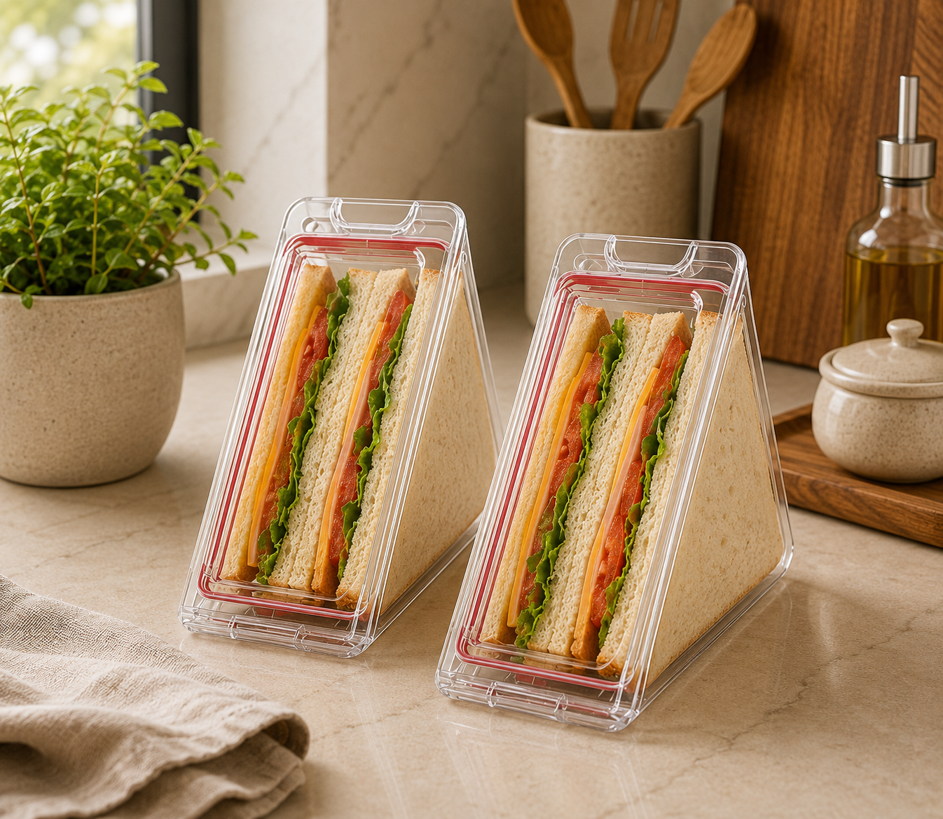 Portable Triangle Sandwich Container