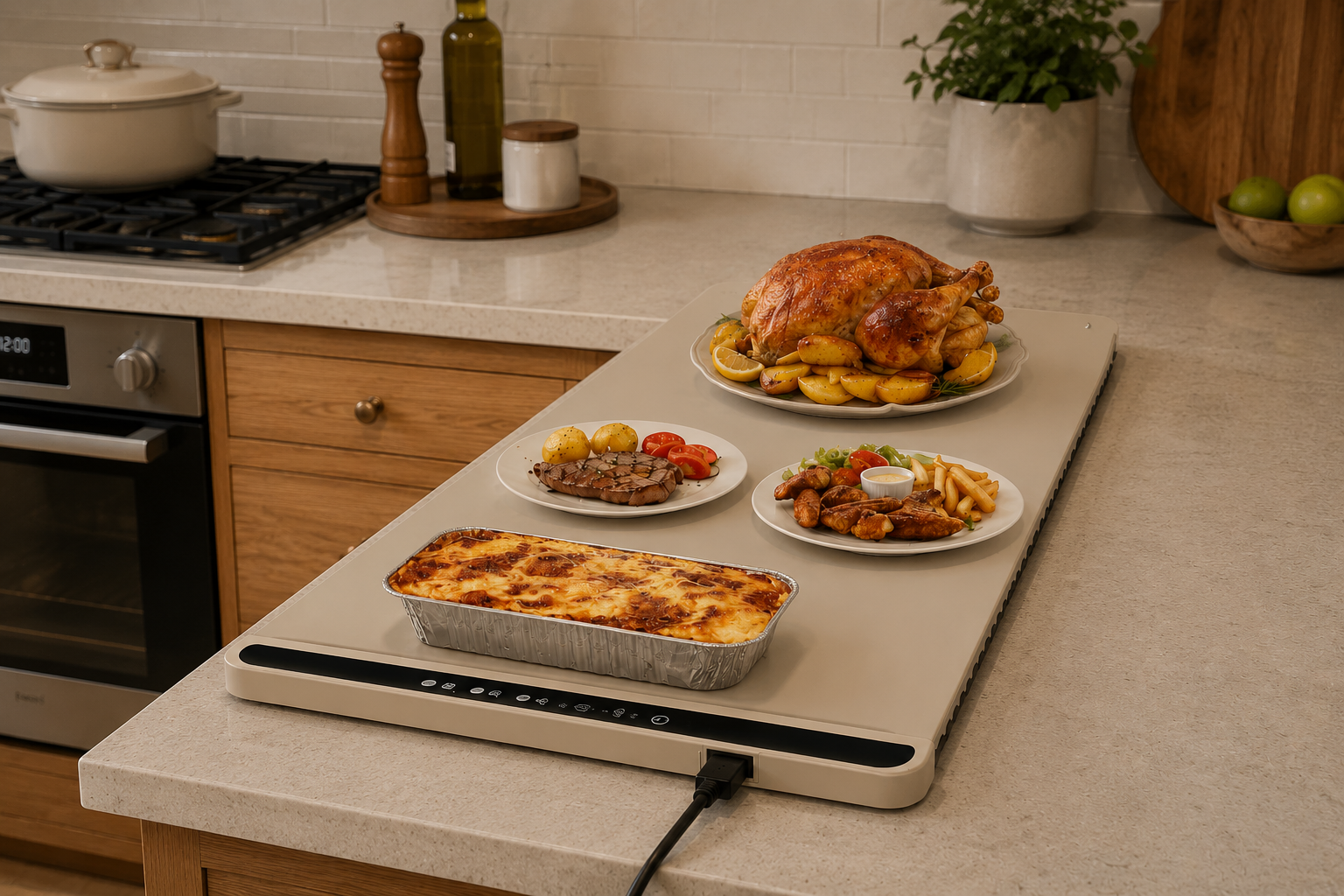Electric Foldable Food Warmer Tray