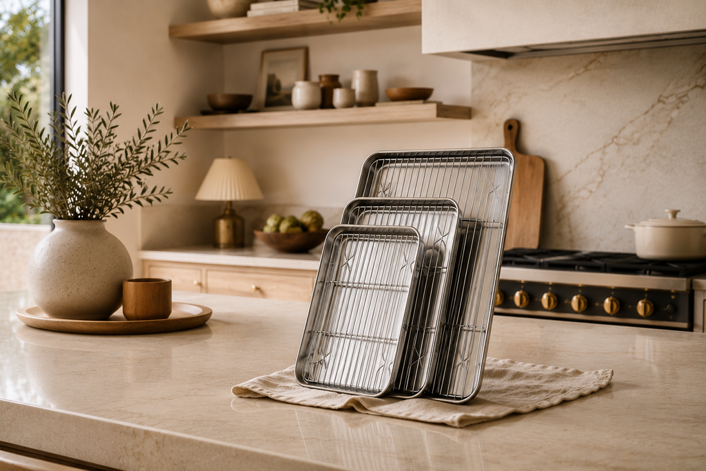 Stainless Steel Baking Tray & Removable Cooling Rack
