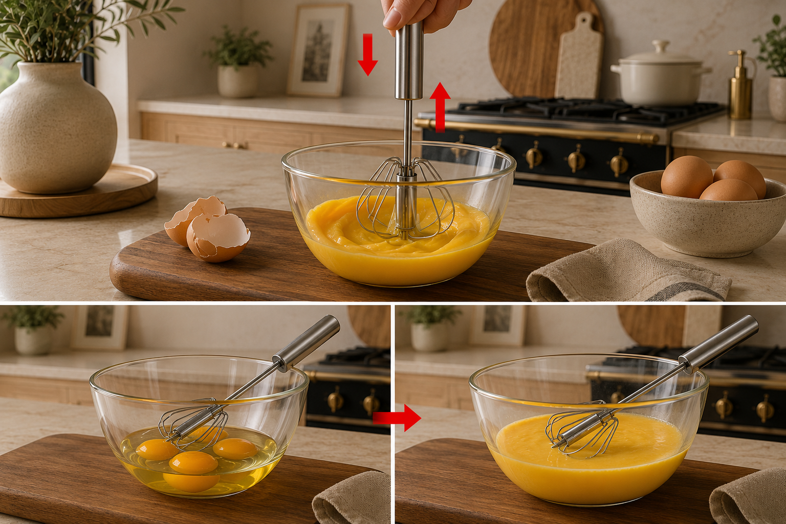 Stainless Steel Egg Beater & Hand Mixer