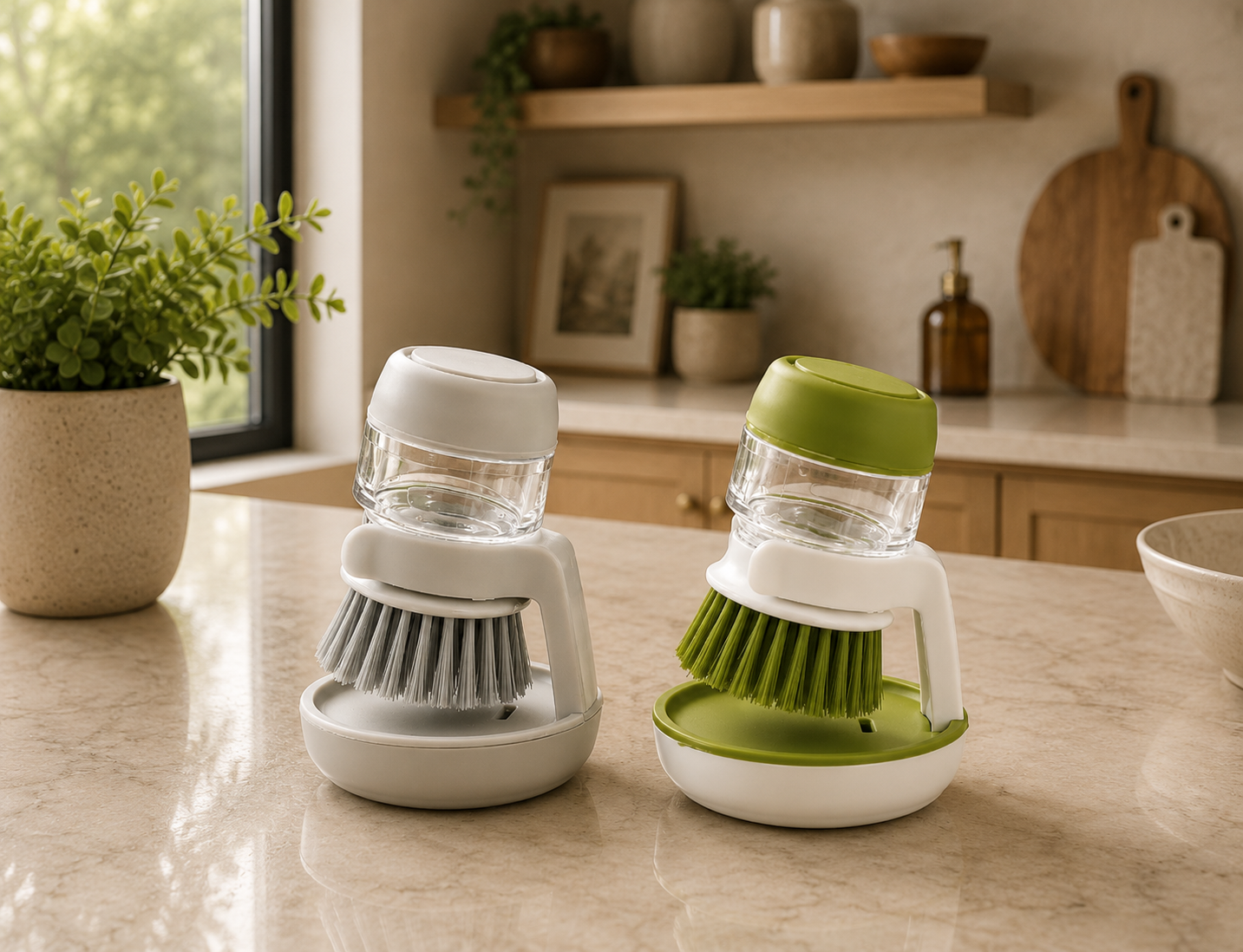 Professional Multi-Use Soap Dispensing Dish Brush