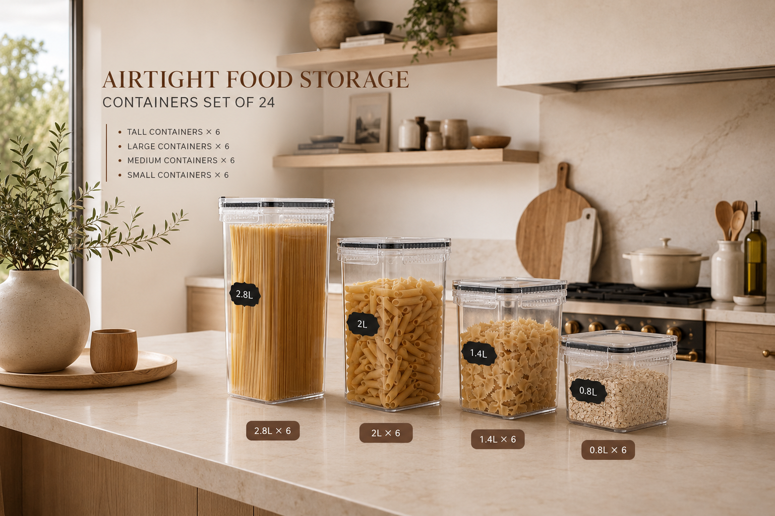 24-Piece Airtight Food Storage Container Set with Lids