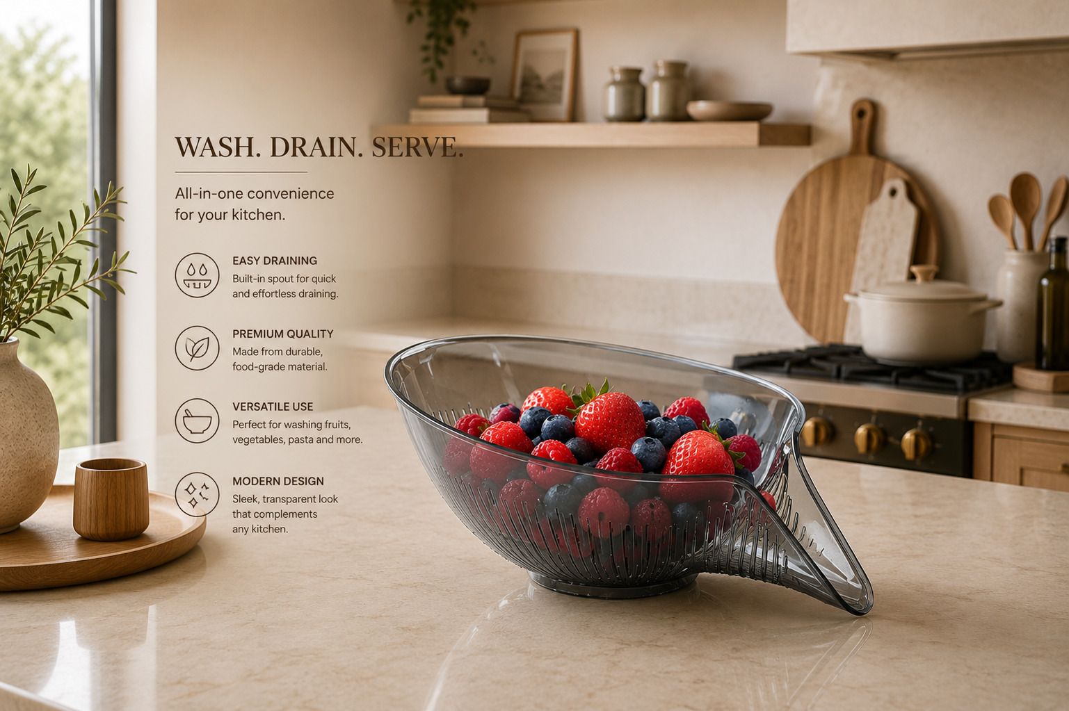 Multifunctional Plastic Drain Basket for Kitchen Sink