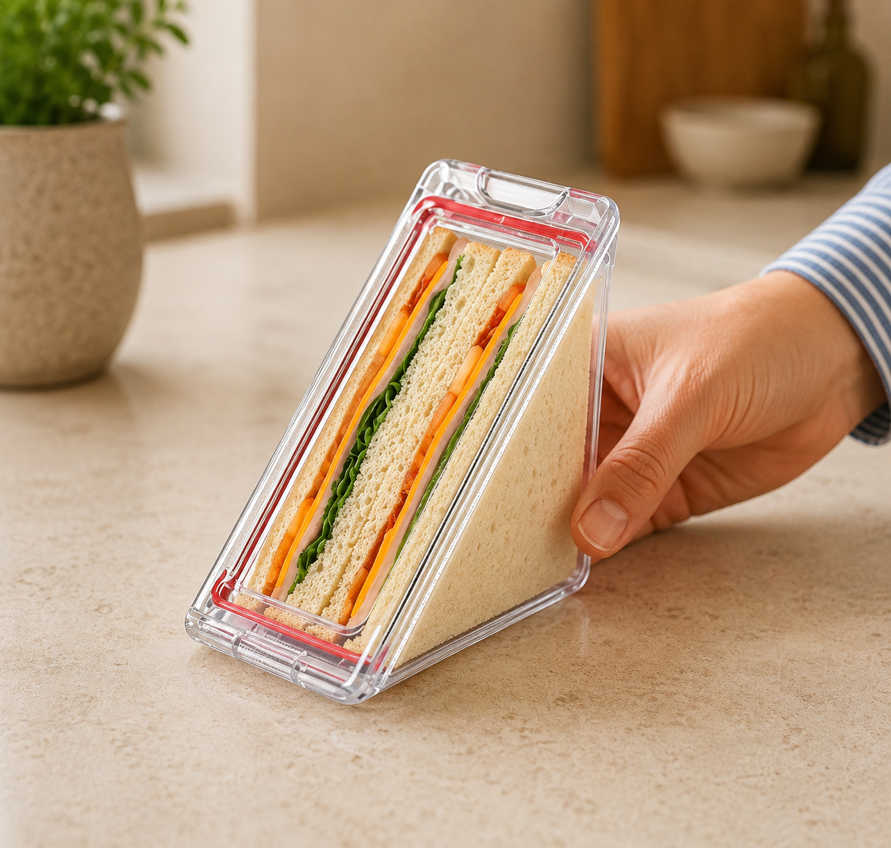 Portable Triangle Sandwich Container