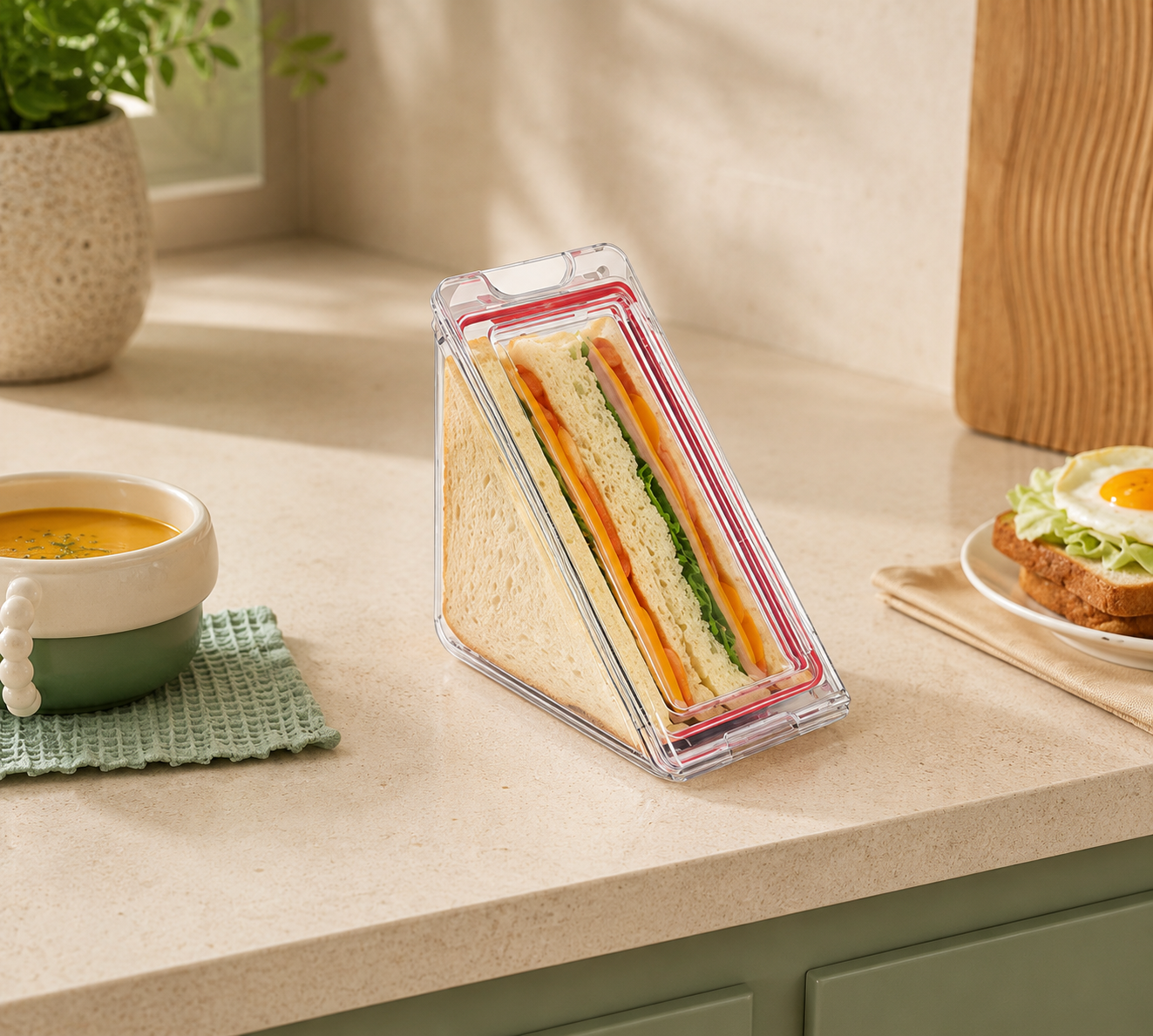 Portable Triangle Sandwich Container