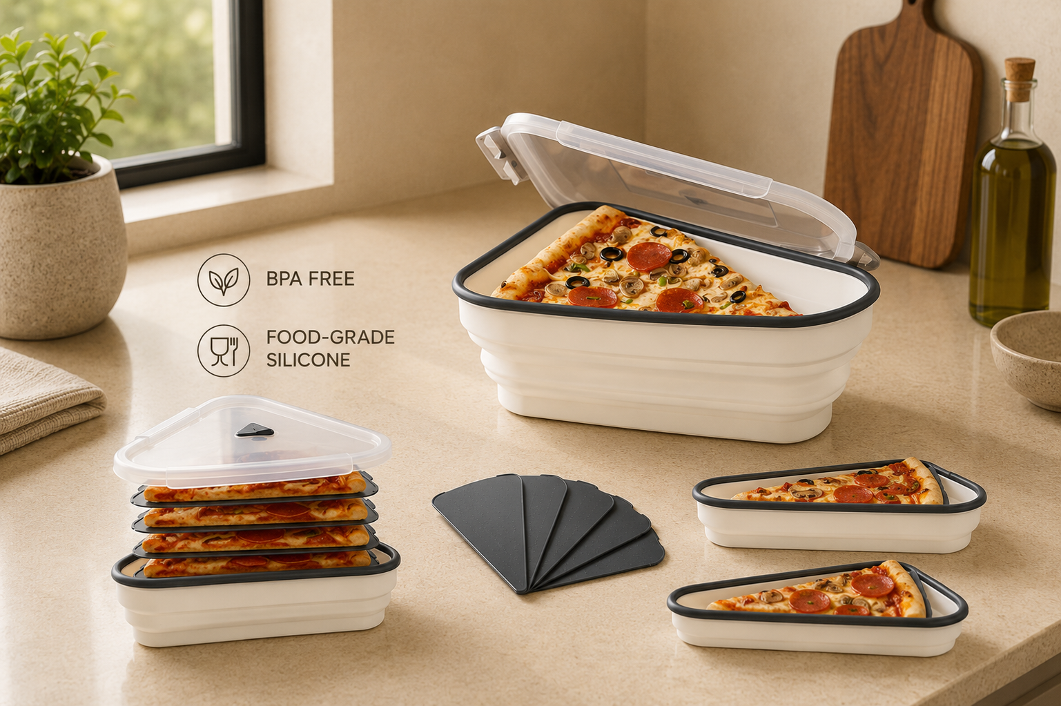 Silicone Pizza Storage Container