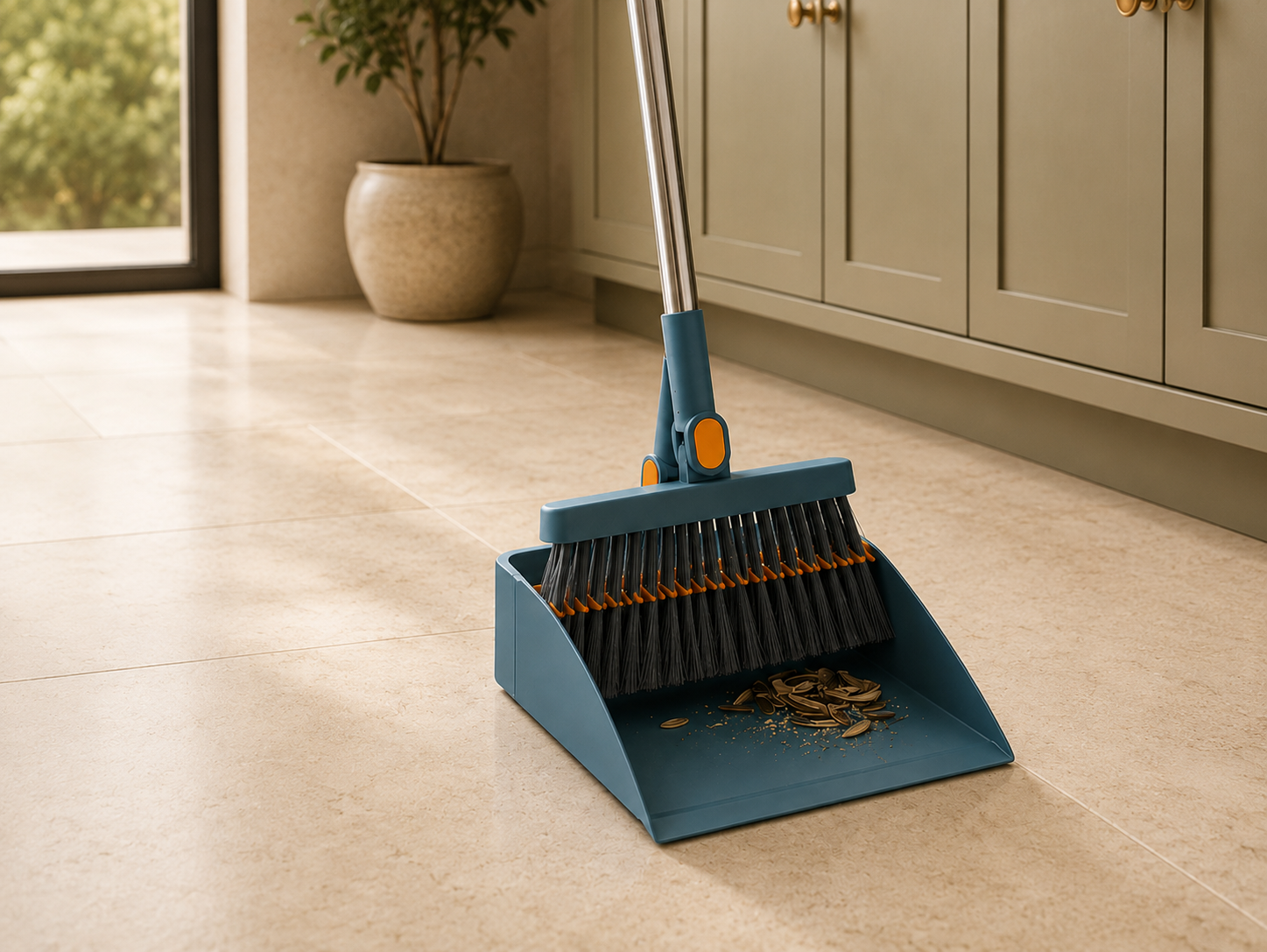 Premium Household Broom and Dustpan Set
