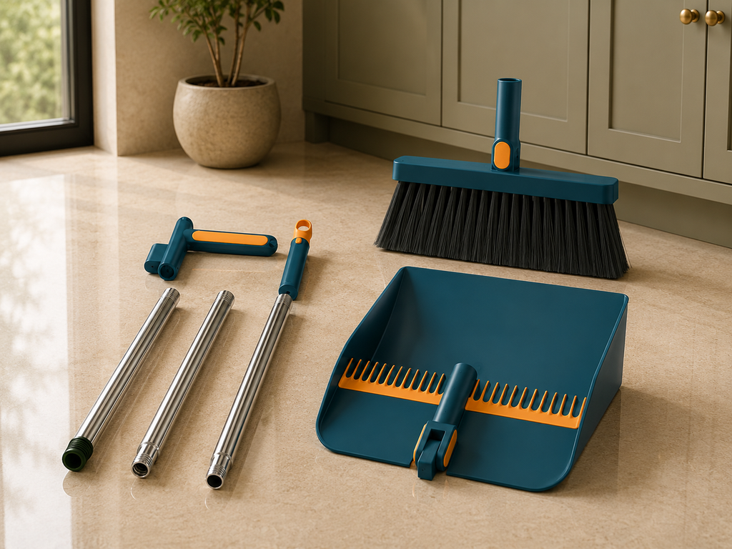 Premium Household Broom and Dustpan Set