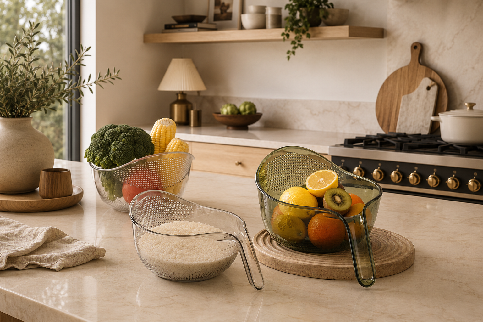 Rice Washing Bowl and Colander