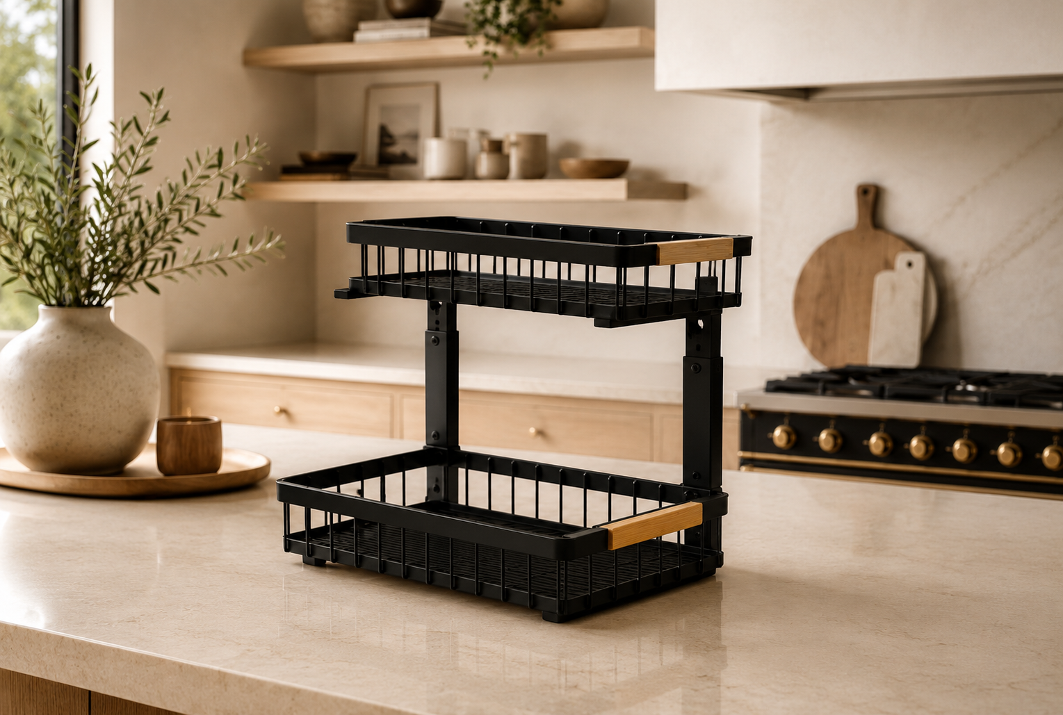 Under Sink Organizer - Sliding Pull Out Cabinet Shelf & Metal Storage Rack - 2 Pack