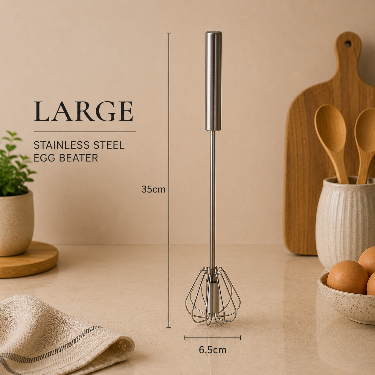 Stainless Steel Egg Beater & Hand Mixer