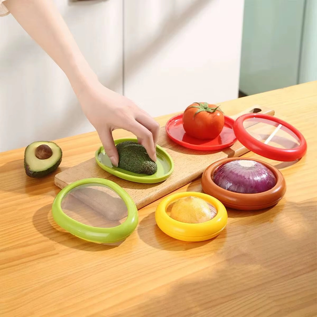 Reusable Fresh-Keeping Crisper Set for Fruits and Vegetables - Kitchen Storage Solution for Food Preservation