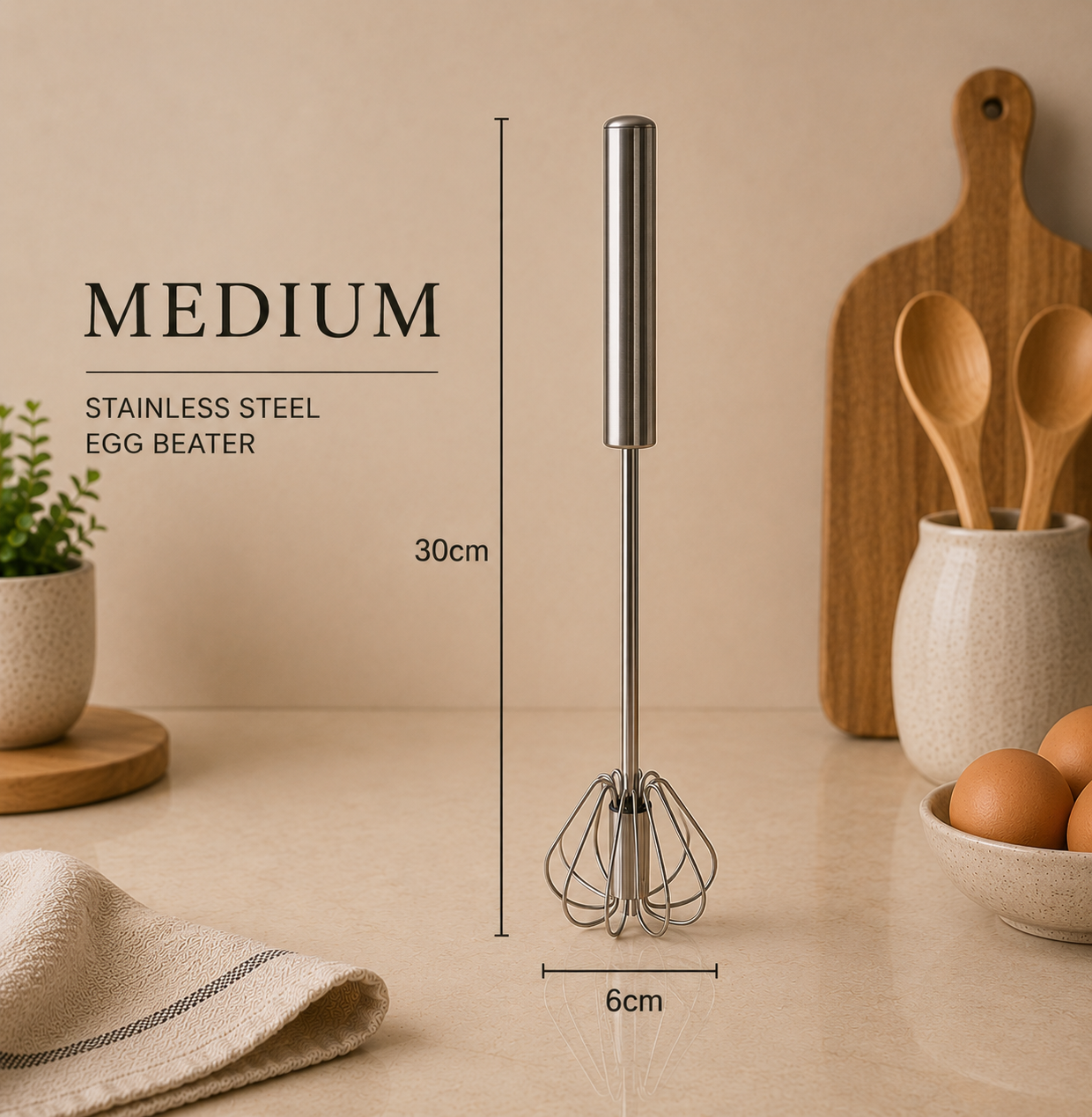Stainless Steel Egg Beater & Hand Mixer
