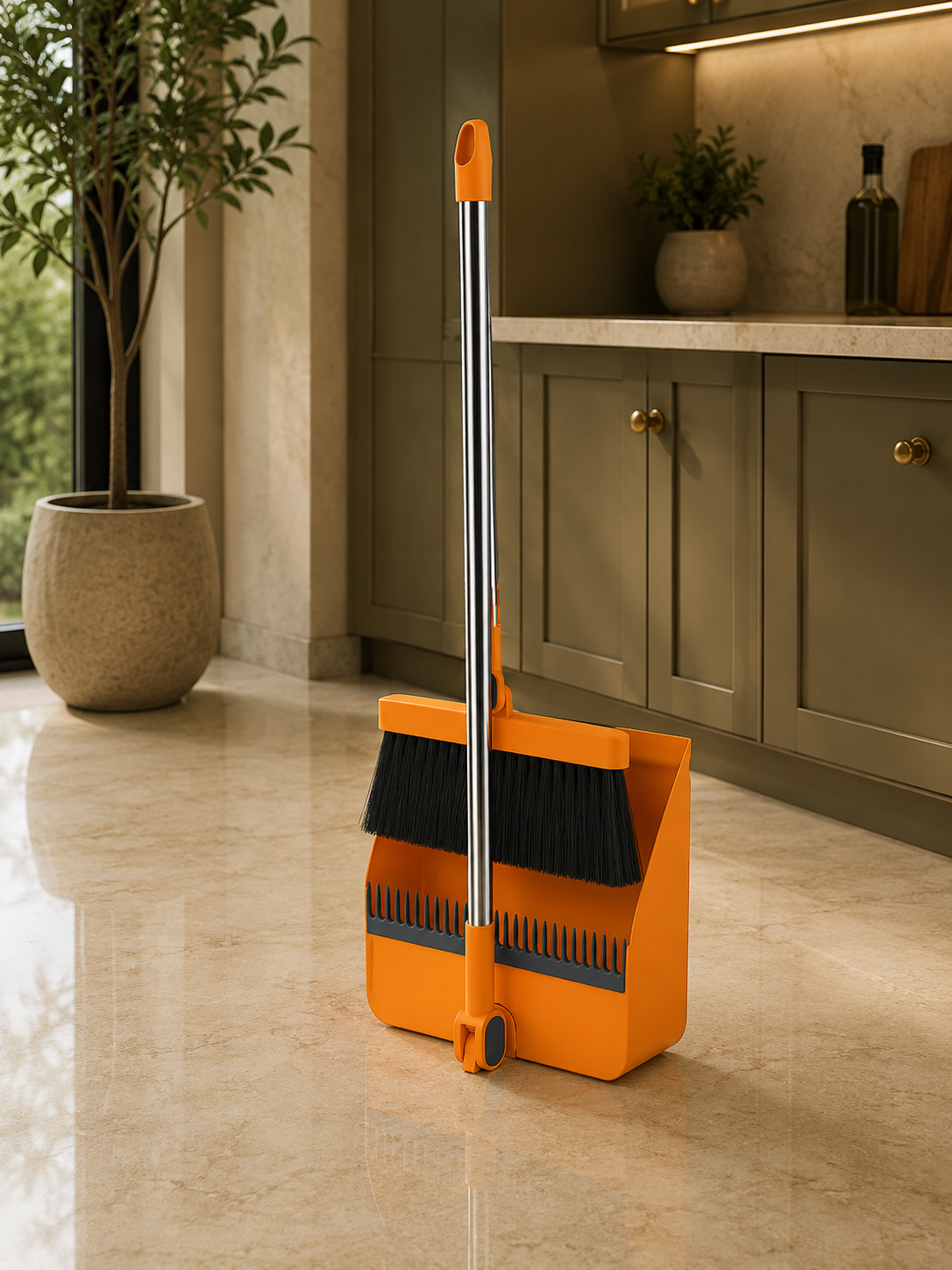 Premium Household Broom and Dustpan Set